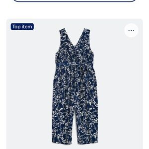 Kaileigh 2XL Maternity Navy and White Floral Jumpsuit